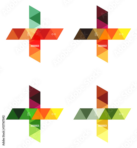 Free Download Vector set of blank geometric infographic web boxes - GFXLoad