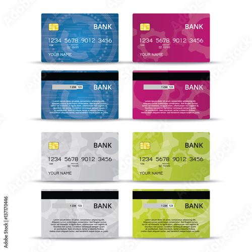 Credit or debet cards design set