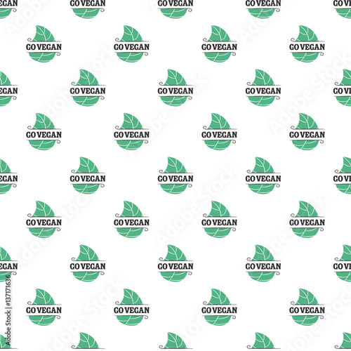 Go vegan seamless pattern