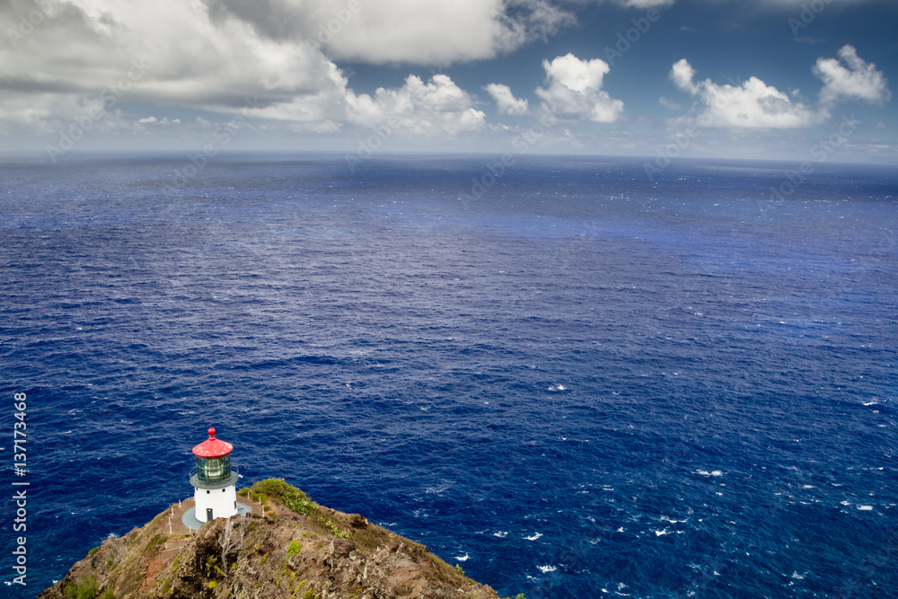 Makapuu Point Lighthouse an der Ostküste von Oahu, Hawaii, USA.