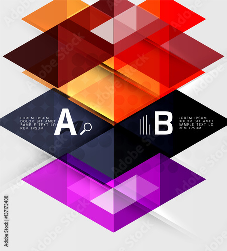 Infographic template - triangle tiles background