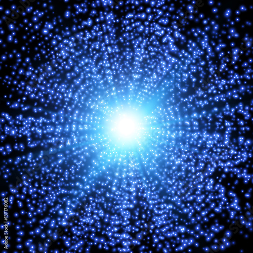 Blue vector explosion. Star burst with sparkle. Vector illustratio