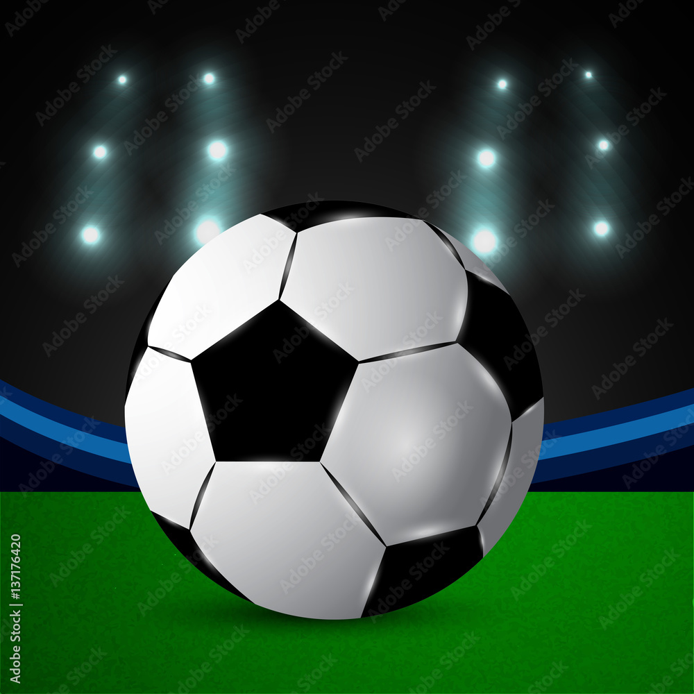 Fototapeta premium Illustration of soccer ball on stadium