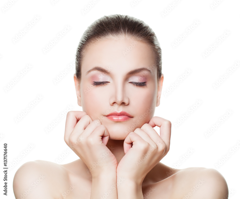 Healthy Woman with Clear Skin. Skincare Concept Healthy Woman with Clear Skin. Skincare Concept