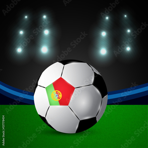 Illustration of Portugal flag participating in soccer tournament