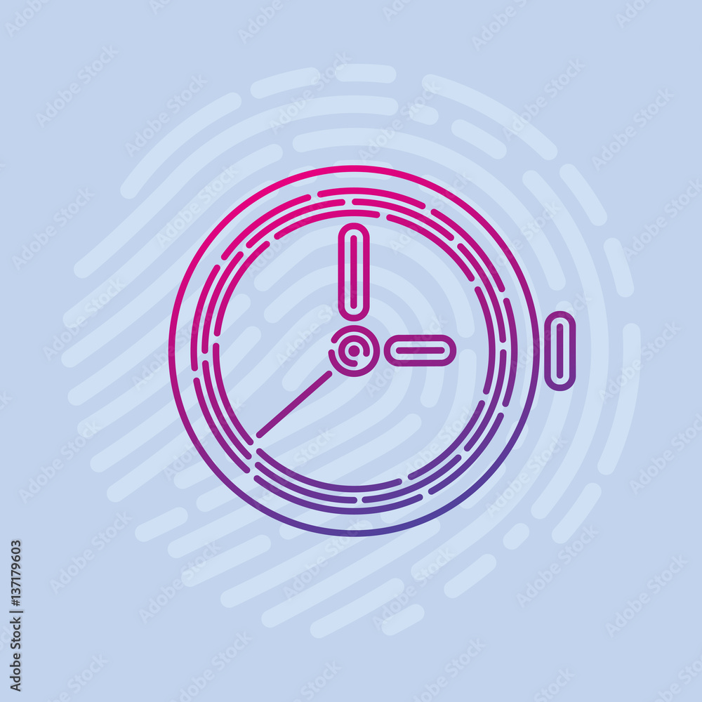 Vector logo icon cyber security gadget clock time fingerprint network Vector logo icon cyber security gadget clock time fingerprint network