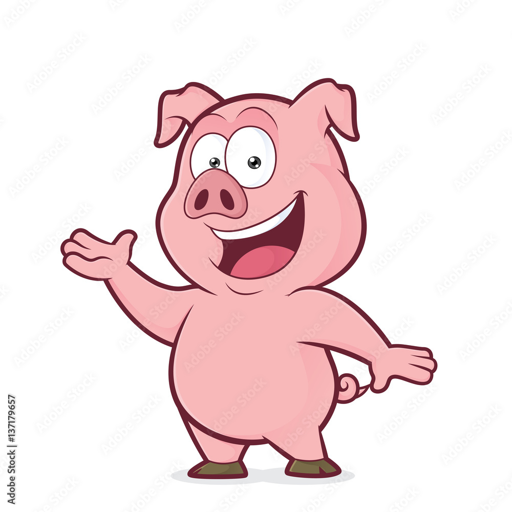 Pig in welcoming gesture Pig in welcoming gesture