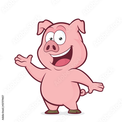 Pig in welcoming gesture