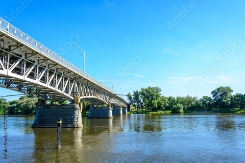 Steel bridge over the Labe river in Litomerice
