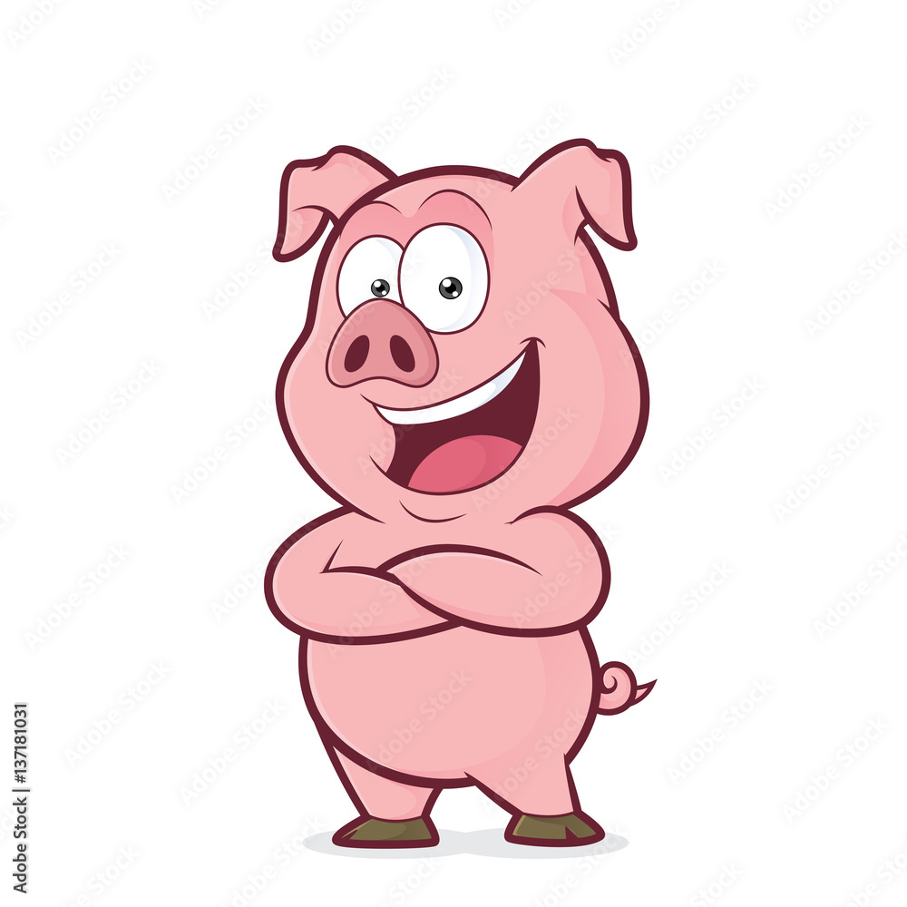 Pig with folded hands Pig with folded hands