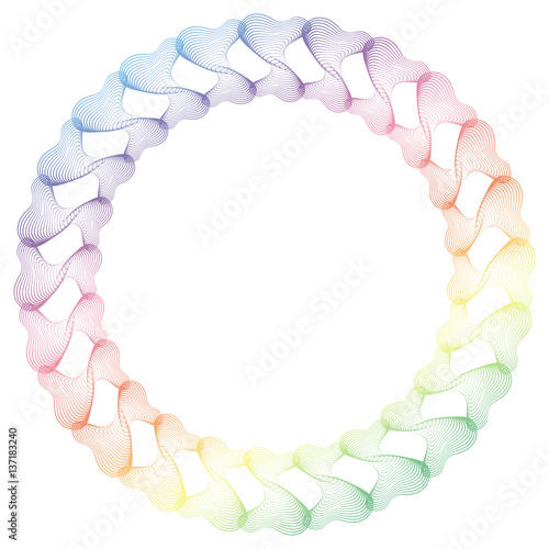 Gradient color abstract round frame. Copy space. Raster clip art.