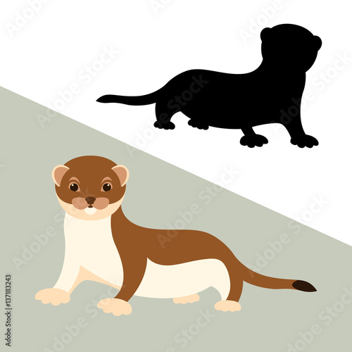 weasel vector illustration style Flat set