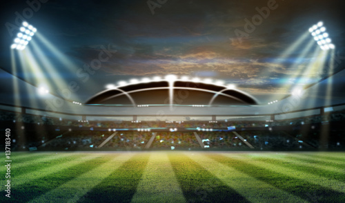 stadium in lights and flashes 3d. © Kalawin