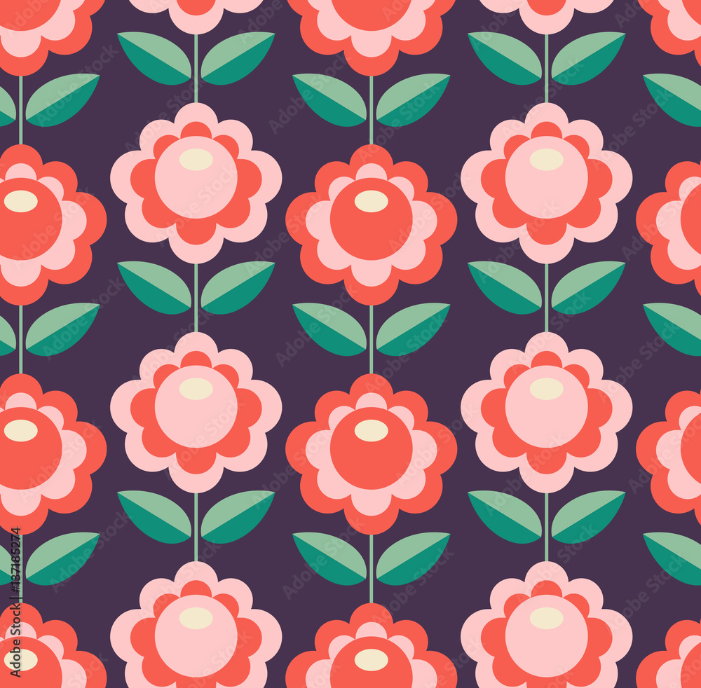 seamless retro pattern with flowers seamless retro pattern with flowers