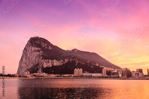 Sunset over the Rock of Gibraltar
