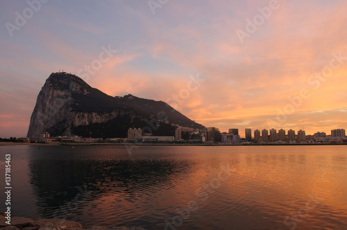Sunset over the Rock of Gibraltar