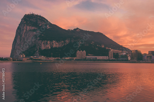 Sunset over the Rock of Gibraltar