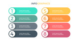 Business infographics. Presentation with 8 steps, options. Vector elements.