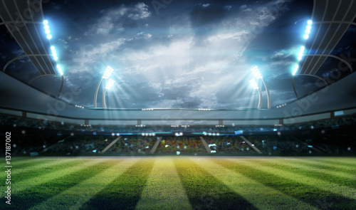 lights at night and stadium 3d render, © Kalawin