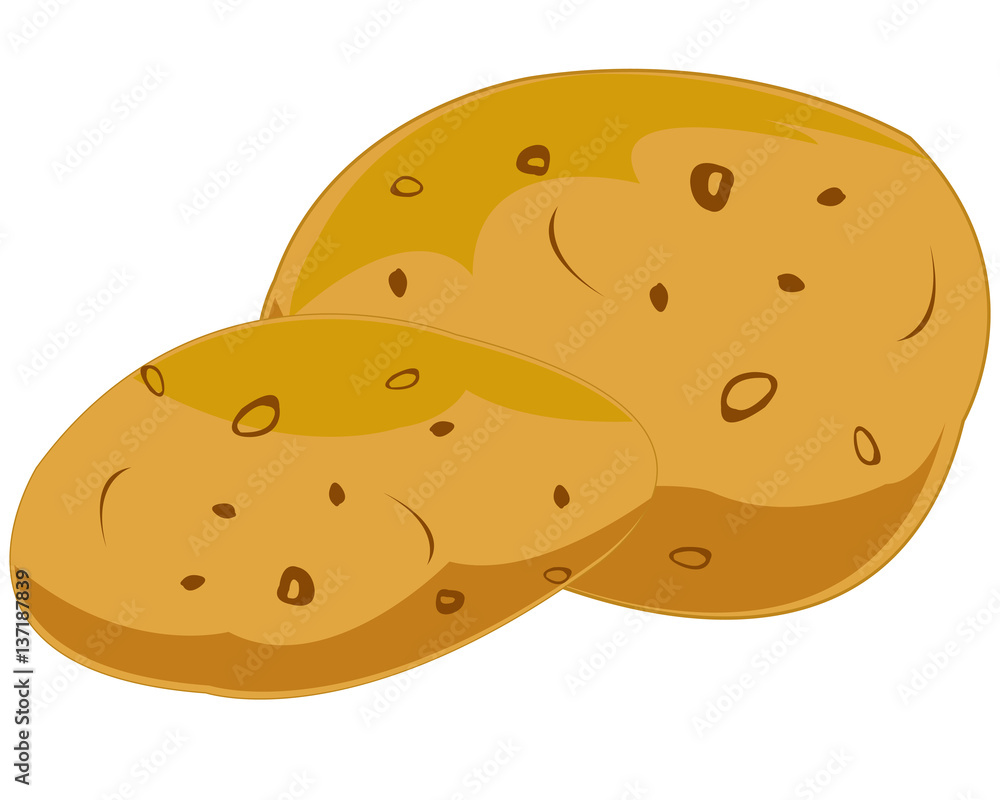 Two potatoeses on white Two potatoeses on white