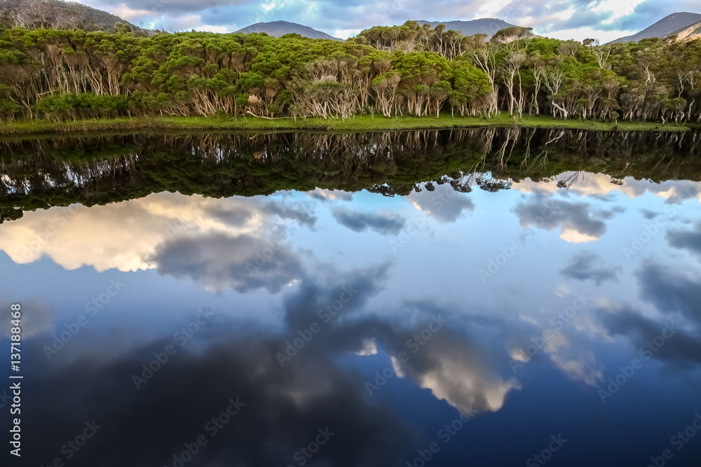 Reflections in Tidal River, Wilsons Promontory National Park, Victoria, Australia