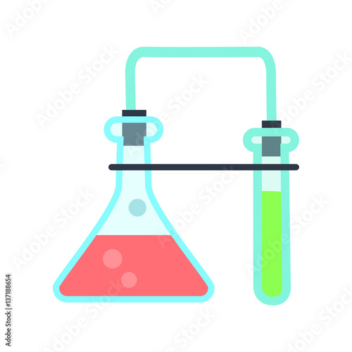 laboratory Glassware Illustration in Flat Style