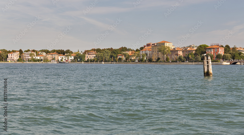 Lido island cityscape. Venice, Italy.