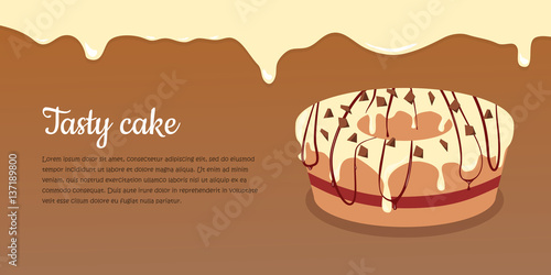 Bon Appetit. Festive Cake Web Banner. Chocolate