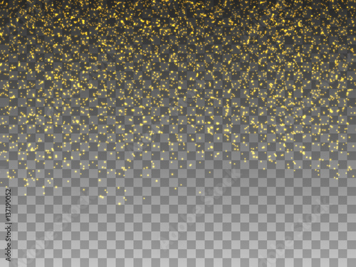 Vector illustration of a falling gold magic dust