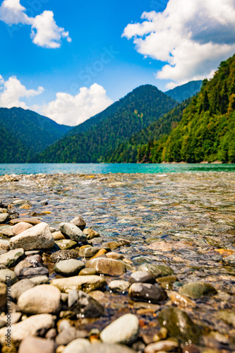 Ritsa lake, Abkhazia. beautiful landscape photo