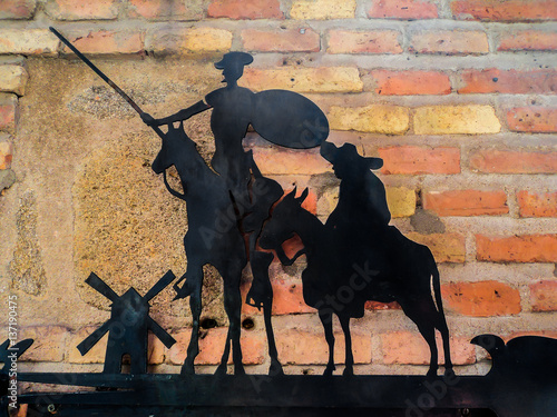Wallpaper Mural The plate with Don Quixote and Sancho Panza on the wall. Toledo, Spain  Torontodigital.ca