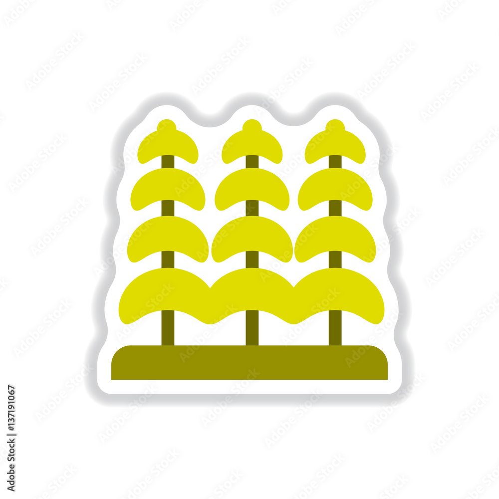 Labels with shadow flat vector icon tree silhouette Labels with shadow flat vector icon tree silhouette