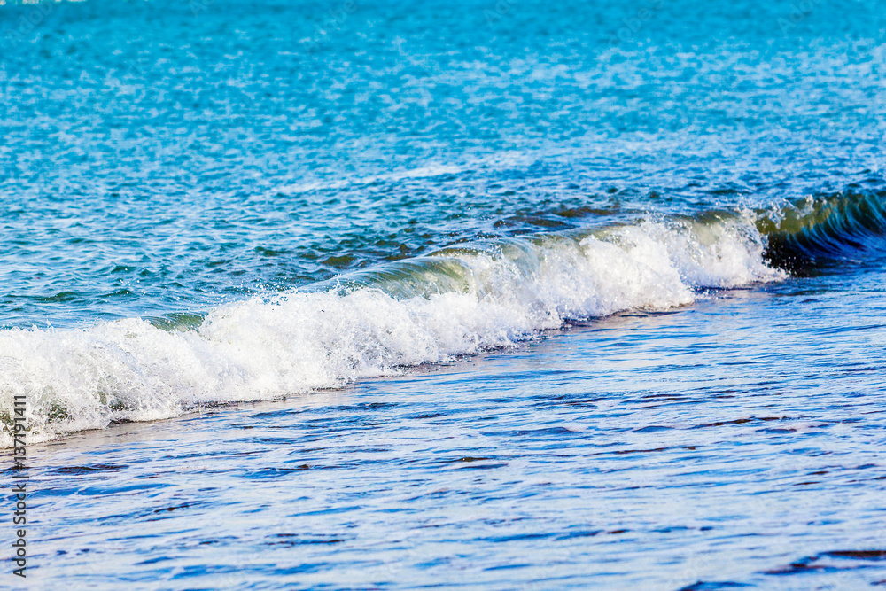 Obraz premium wave breaking along the beach
