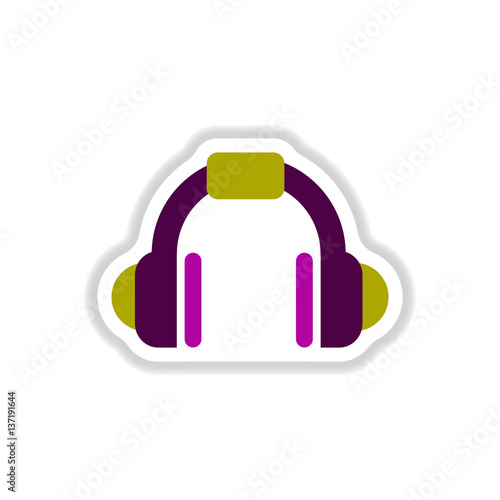 color label design earphones of music headphones