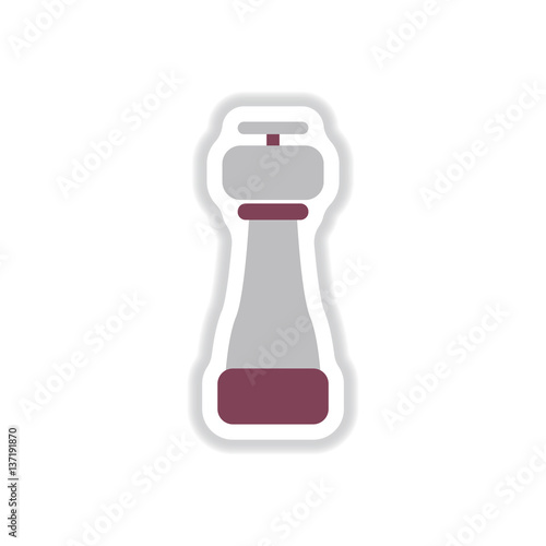 Label icon on design sticker collection pepper shaker