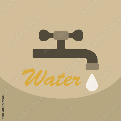 Dripping tap with drop line icon for web, mobile and infographics