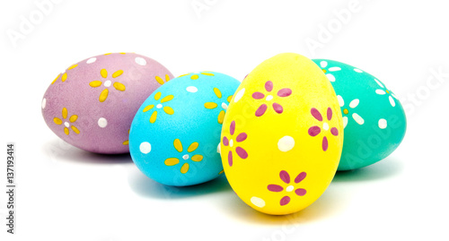 Perfect colorful handmade easter eggs isolated