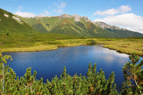 Lake Trojrohe Pleso in the National Park High Tatra  Slovakia