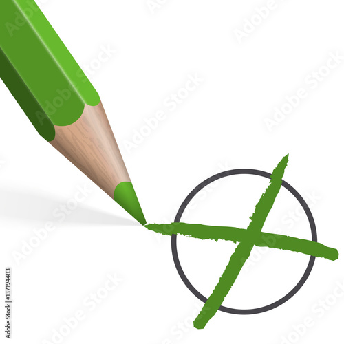 green pencil for selection