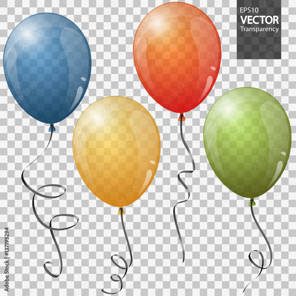 colored flying balloons with transparency colored flying balloons with transparency