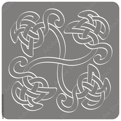 monochrome icon with Celtic art and ethnic ornaments for your design