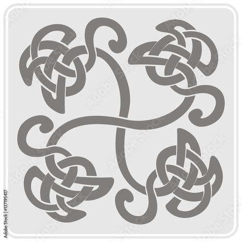 monochrome icon with Celtic art and ethnic ornaments for your design