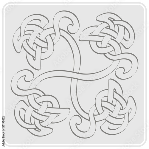 monochrome icon with Celtic art and ethnic ornaments for your design