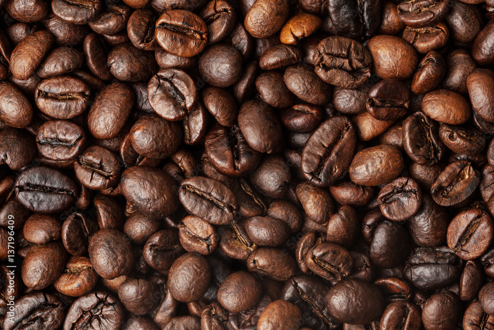 Roasted coffee beans background Roasted coffee beans background
