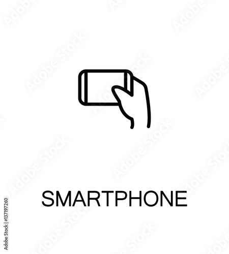 Hand with smarphone, tablet icon