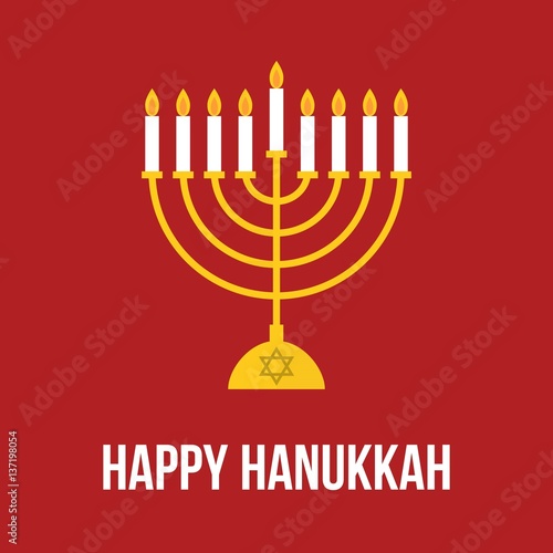 Vector Hanukkah Lamp, menorah festival, flat design