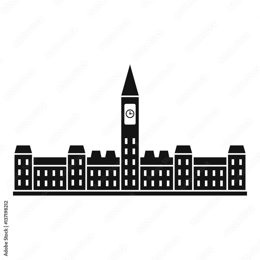 Parliament Building of Canada icon, simple style