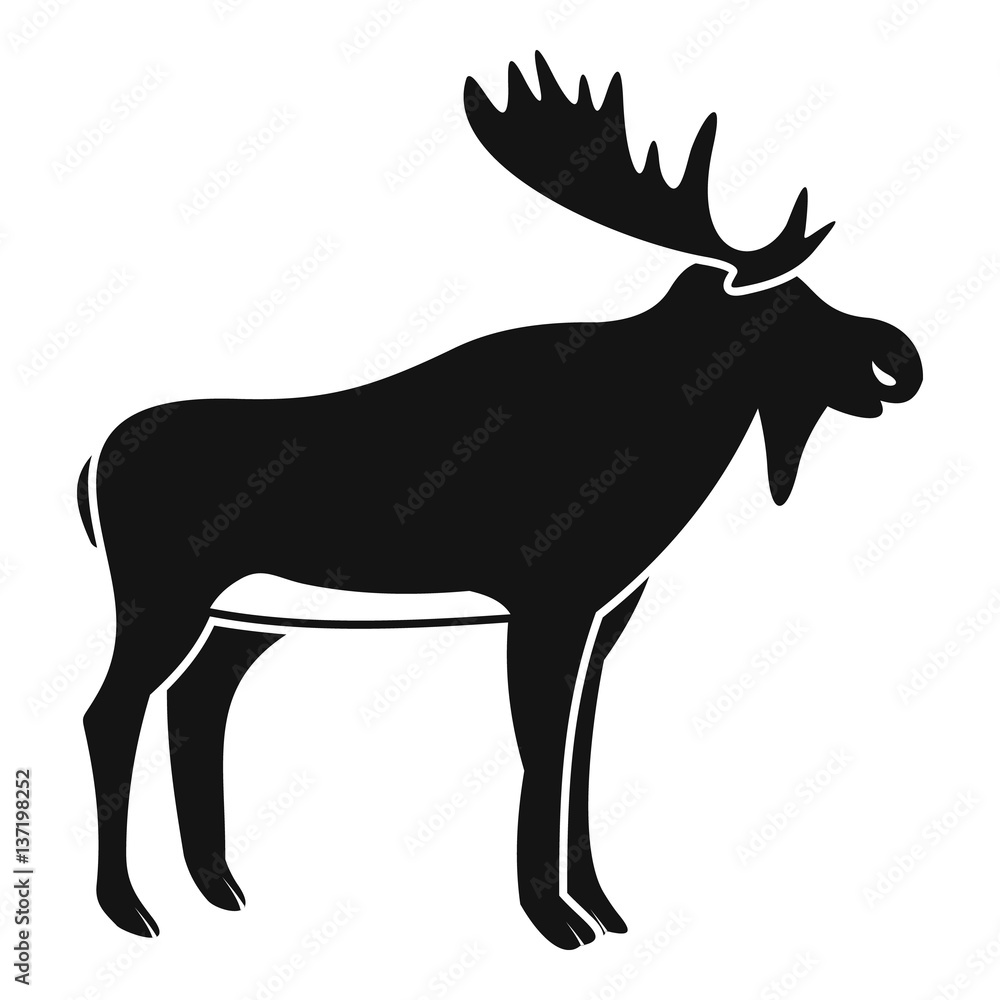 Deer icon, simple style Deer icon, simple style
