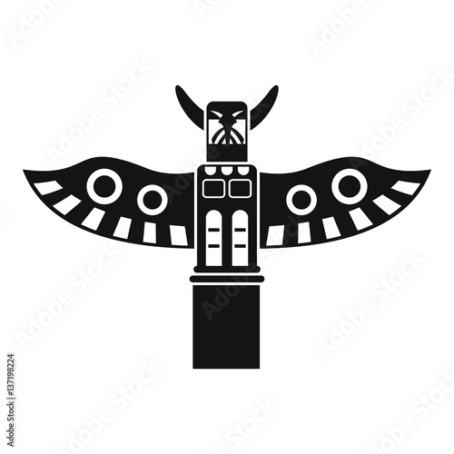 Traditional religious totem pole icon simple style