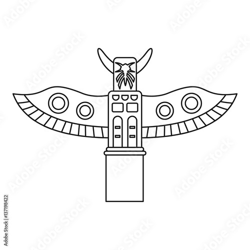 Totem pole icon, outline style
